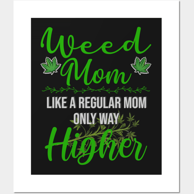 Marijuana Mom Weed Funny 420 Cannabis Wall Art by Howtotails